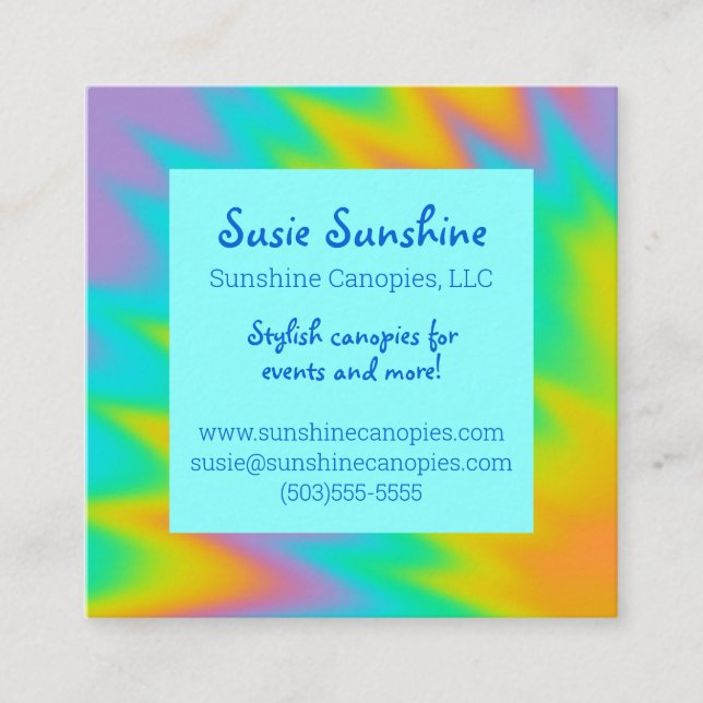 Carte de visite Rainbow Tie Dye (Devant)