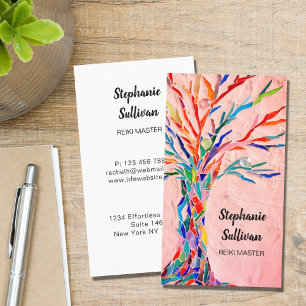Carte De Visite Rainbow Tree Coral Reiki