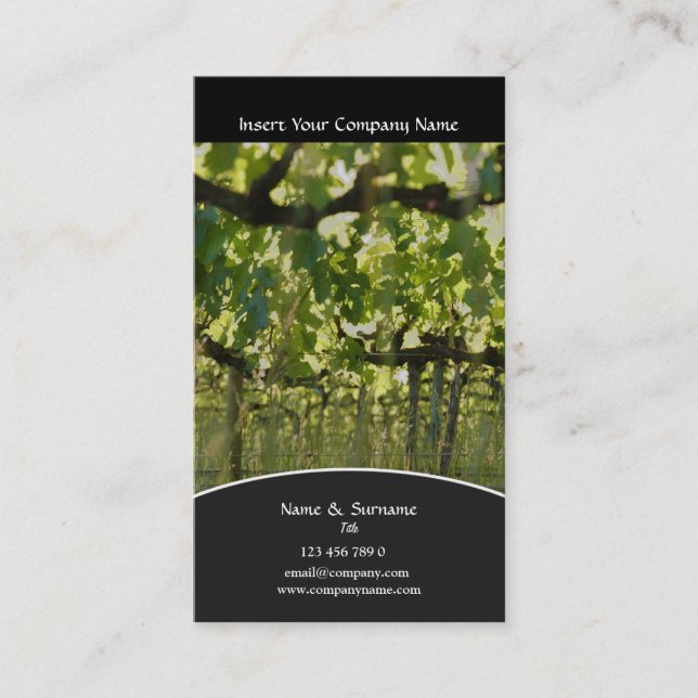 Carte De Visite Raisin de vignoble d'établissement vinicole de (Devant)