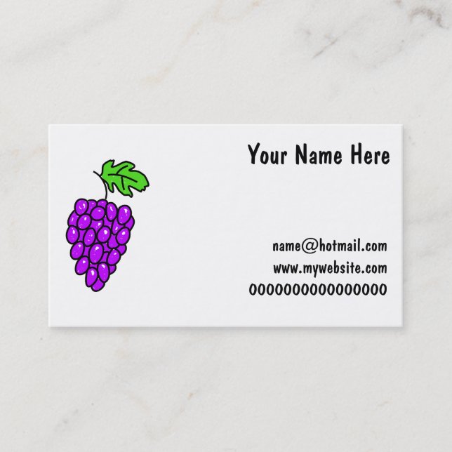 Carte De Visite Raisins (Devant)