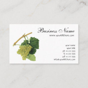 Carte De Visite Raisins de vin blanc sur la vigne, fruits alimenta
