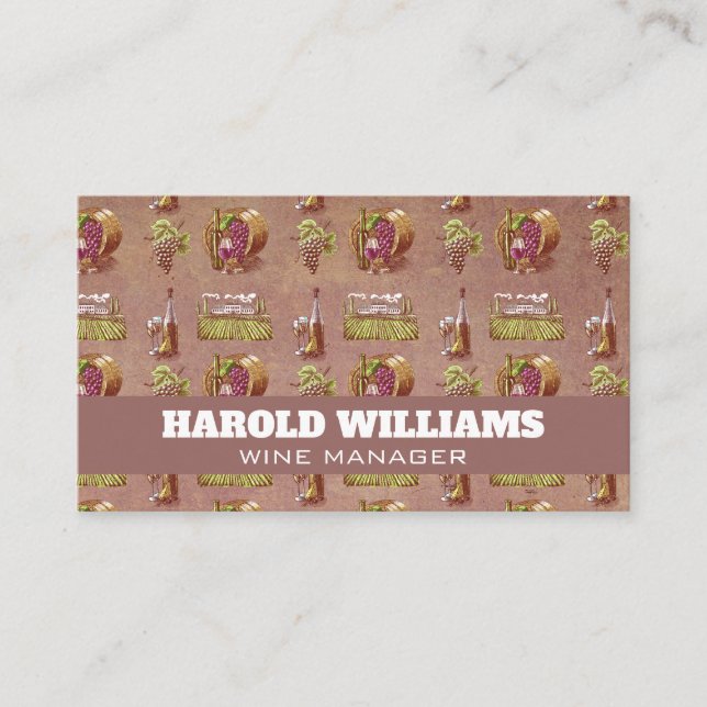 Carte De Visite Raisins et vin (Devant)