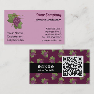 Carte De Visite Raisins rouges