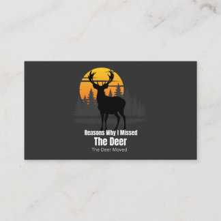 Carte De Visite Raisons pour lesquelles j'ai raté le cerf
