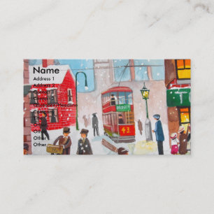 Carte De Visite Ramoneurs d'hiver de scène de neige peignant G