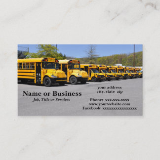 Carte De Visite rangée de bus scolaires jaunes