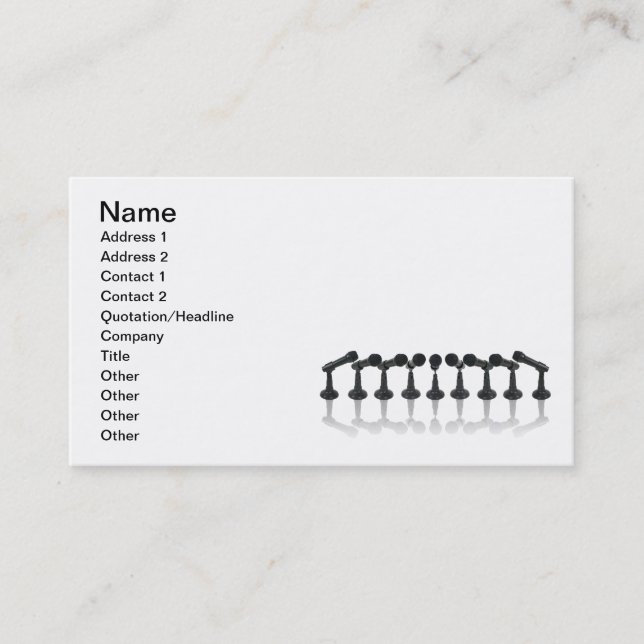 Carte De Visite Rangée de microphone (Devant)