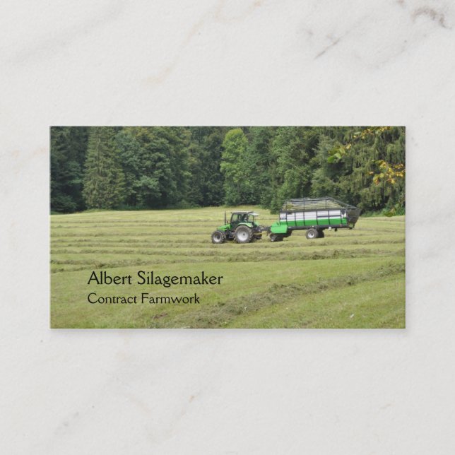 Carte De Visite Rangées de l'ensilage étant rassemblé (Devant)