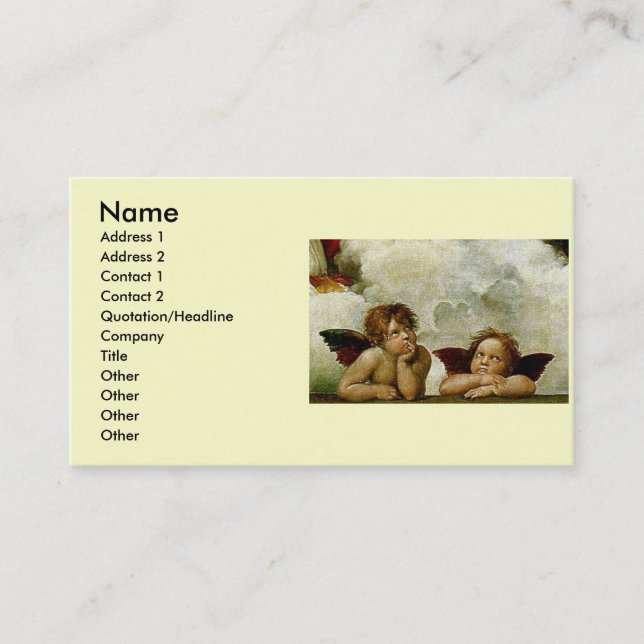 Carte De Visite Raphael "Sistine Madonna" (circa 1513) (détail) (Devant)