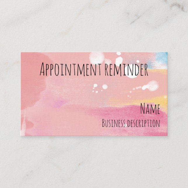 Carte De Visite Rappel de nomination (Devant)