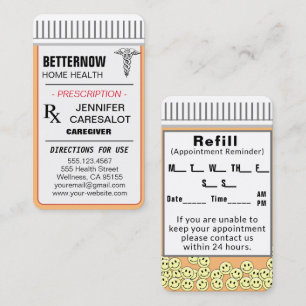 Carte De Visite Rappel de nomination des INFIRMIÈRES INSCRITES