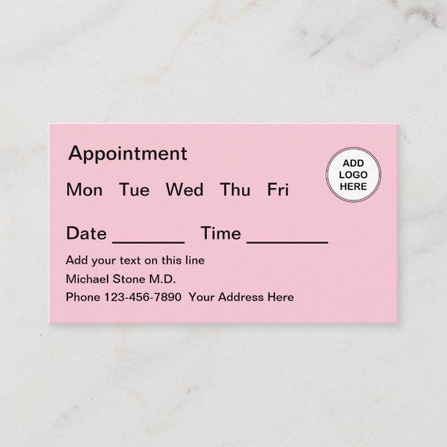 Carte De Visite Rappel de nomination Médicale (Devant)