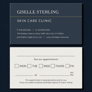 Carte De Visite Rappel de rendez-vous au cabinet de clinique de so