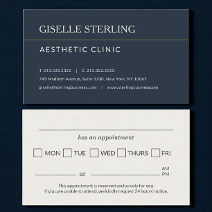 Carte De Visite Rappel de rendez-vous au cabinet de clinique esthé