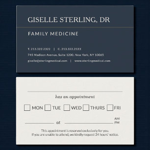 Carte De Visite Rappel de rendez-vous au cabinet de médecine de fa
