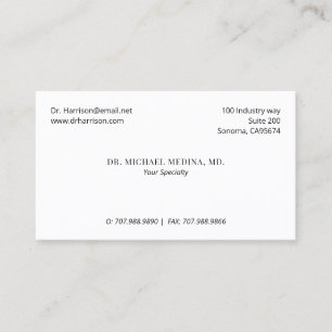 Carte De Visite Rappel de rendez-vous avec un médecin et 