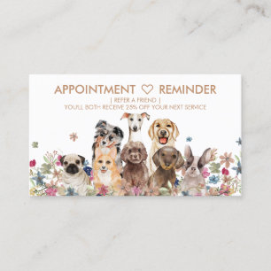 Carte De Visite Rappel de rendez-vous Chiens
