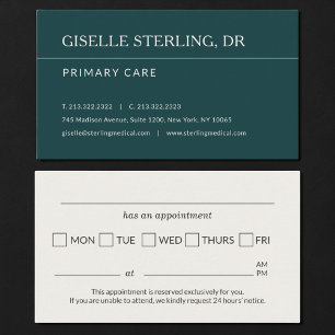 Carte De Visite Rappel de rendez-vous de bureau de docteur sarcell