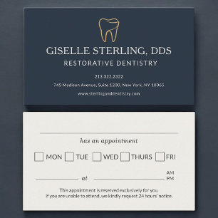 Carte De Visite Rappel de rendez-vous de dentisterie restauratrice
