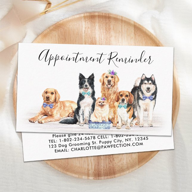 Carte De Visite Rappel de rendez-vous de l'animateur de chien (Créateur téléchargé)
