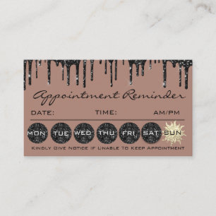 Carte De Visite Rappel de rendez-vous de maquillage Parties scinti