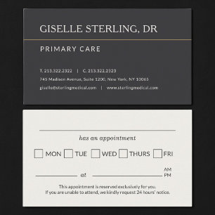 Carte De Visite Rappel de rendez-vous de médecin de bureau moderne