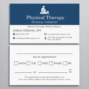 Carte De Visite Rappel de rendez-vous du bureau de la physiothérap