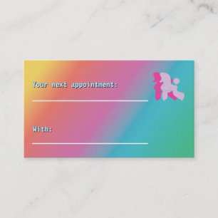 Carte De Visite Rappel de rendez-vous pour Poodle rose et mauve