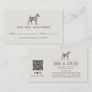 Carte De Visite Rappel de rendez-vous pour promeneur de chiens vin