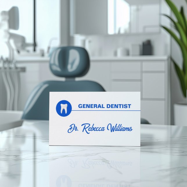 Carte De Visite Rappel dentaire simple pour dents blanches (Perfect for business)