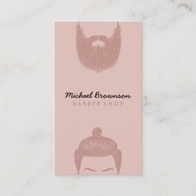 Carte De Visite Rasage de barbier rose rasage laser capillaire (Devant)