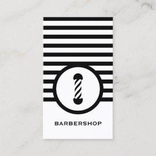 Carte De Visite Raseur-coiffeur chic rayé
