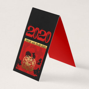 Carte De Visite Rat Chinois coutume Nouvel An Zodiac Bithday FBC