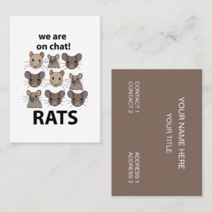 Carte De Visite Rats Animal Nous sommes sur le chat Drôles Rats