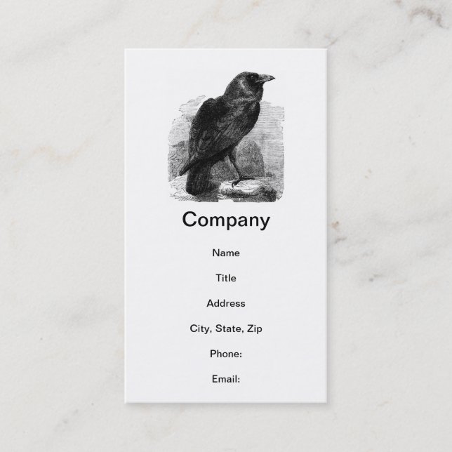 Carte De Visite Raven par Edgar Allen Poe (Devant)