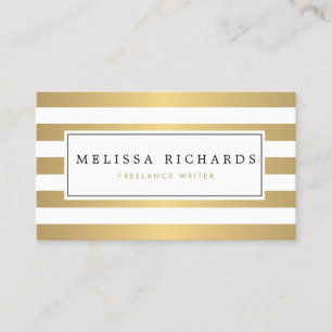 Carte de visite rayé d'or Luxe professionnel de