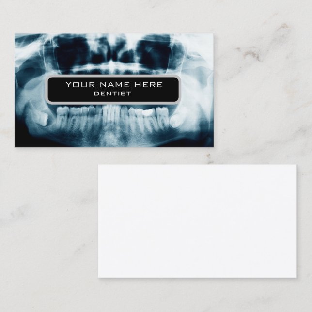 Carte De Visite Rayon X des dents (Devant / Derrière)