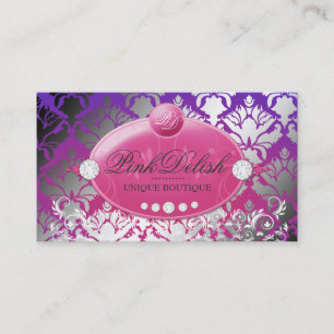 Carte De Visite rayonnement pourpre du monogramme   de 311-Pink