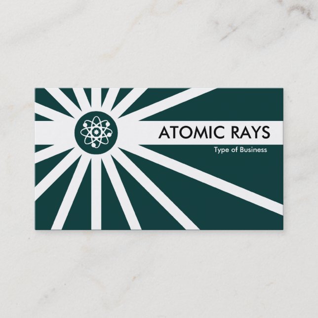 Carte De Visite Rayons atomiques - Vert Turquoise foncé (Devant)