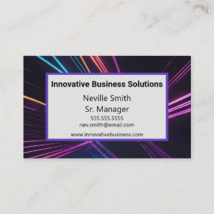 Carte De Visite Rayons Laser Colorés High Tech IT Business