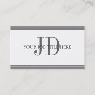Carte De Visite Rayures blanches/grises de YourJobTitle