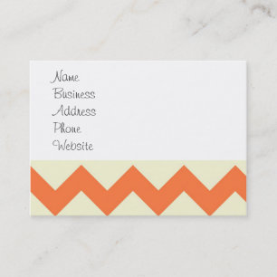 Carte De Visite Rayures bleues et oranges en pastel de Chevron
