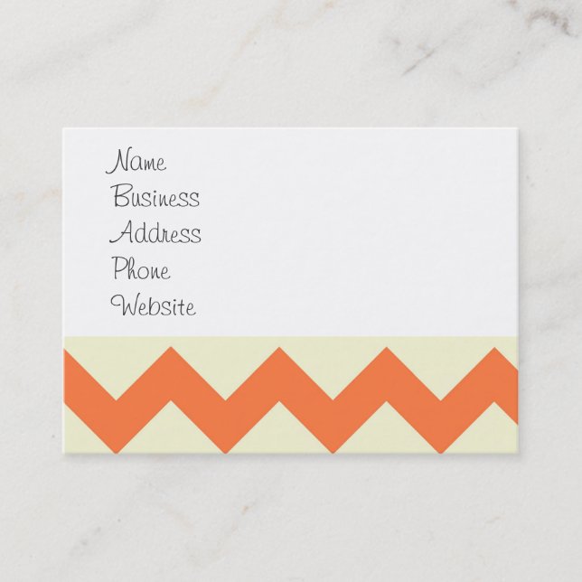 Carte De Visite Rayures bleues et oranges en pastel de Chevron (Devant)