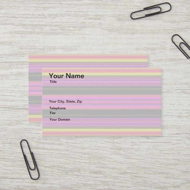 Carte De Visite Rayures colorées lumineuses (Devant/Arrière en situation)