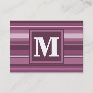 Carte De Visite Rayures de mauve de monogramme