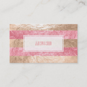 Carte De Visite Rayures de PixDezines/aluminium rose de faux