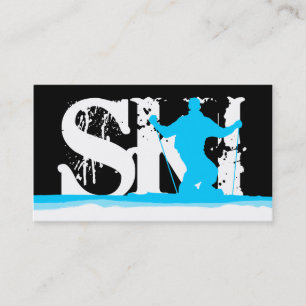 Carte De Visite rayures inclinées de ski