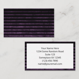 Carte De Visite Rayures ombrées grunge noir et violet