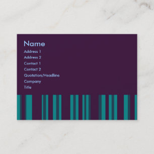 Carte De Visite rayures pourpres turquoises foncées