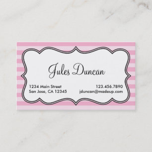 Carte De Visite Rayures roses